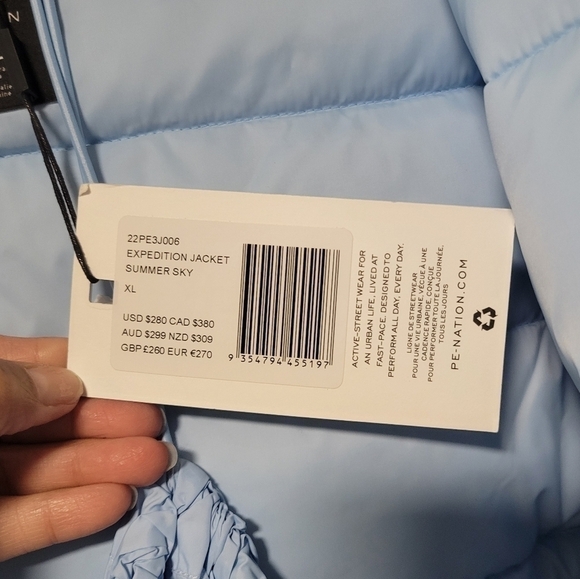 P.E NATION NWT EXPEDITION Jacket in summer sky size extra large - Picture 13 of 16